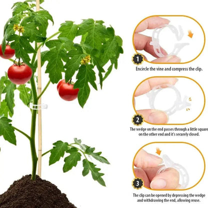 Garden Support Clips – Secure Stems Without Damage | 1-Inch Diameter, Open for Airflow | Reusable