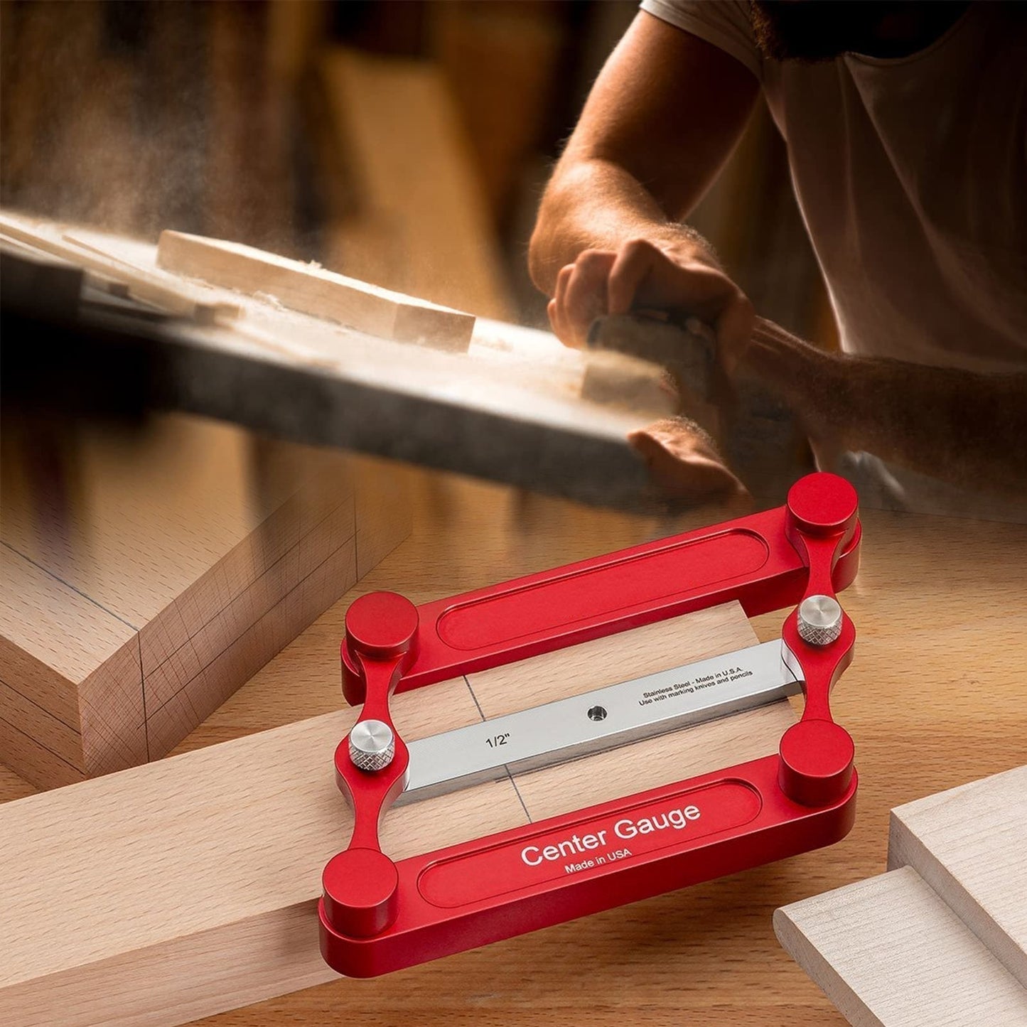 Precision Wood Marking Tool | Stainless Steel Centering Aid