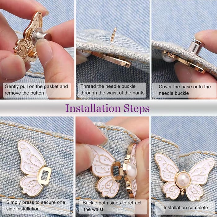 Chic Fashion Clip for Tailoring & Button Replacement | Adjustable & Rust-Free | 7 Stylish Colors