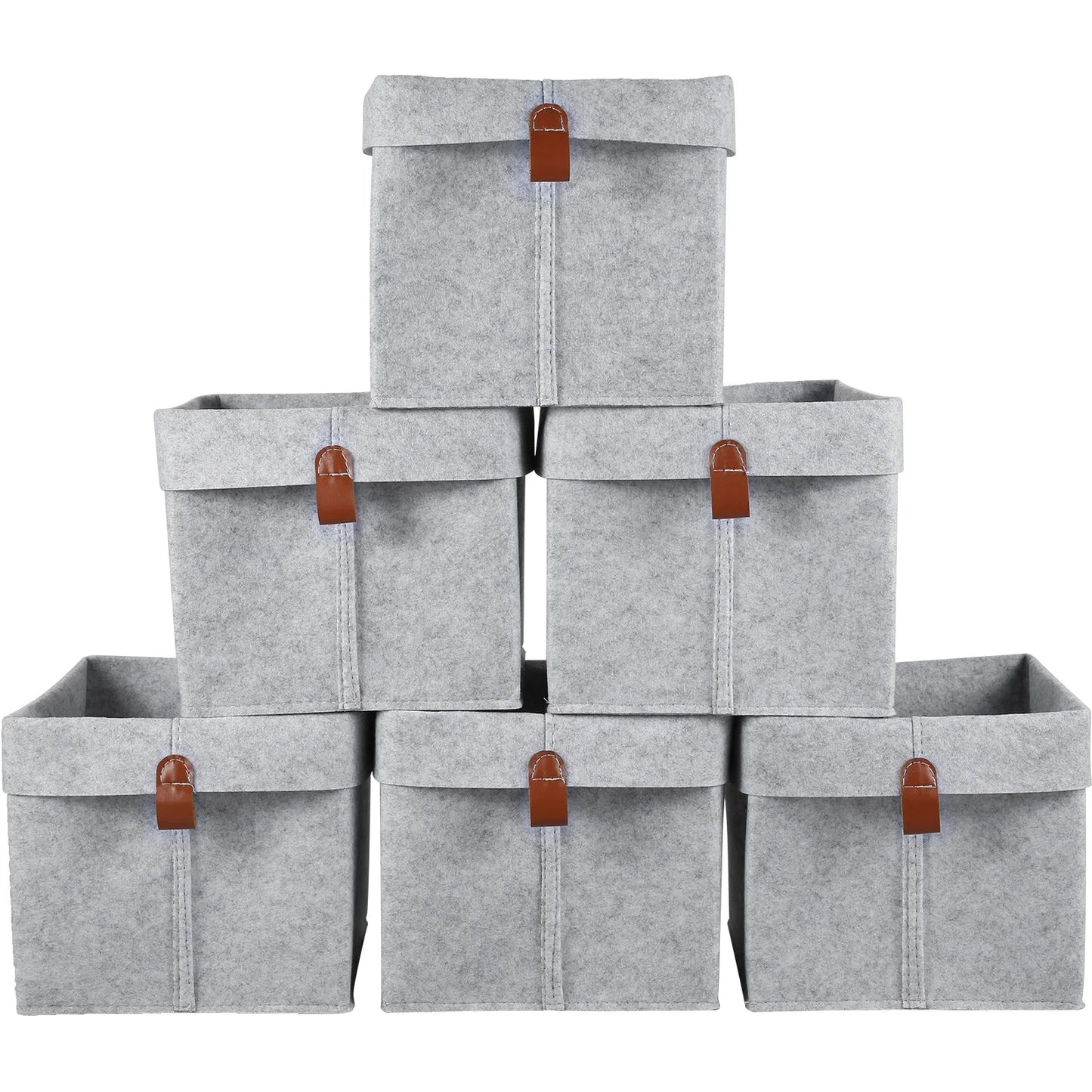 6-Piece Felt Storage Basket Set | 12L Foldable Organizers for Home & Closet