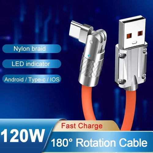 Quick Charge Cable with 180° Rotating Connector
