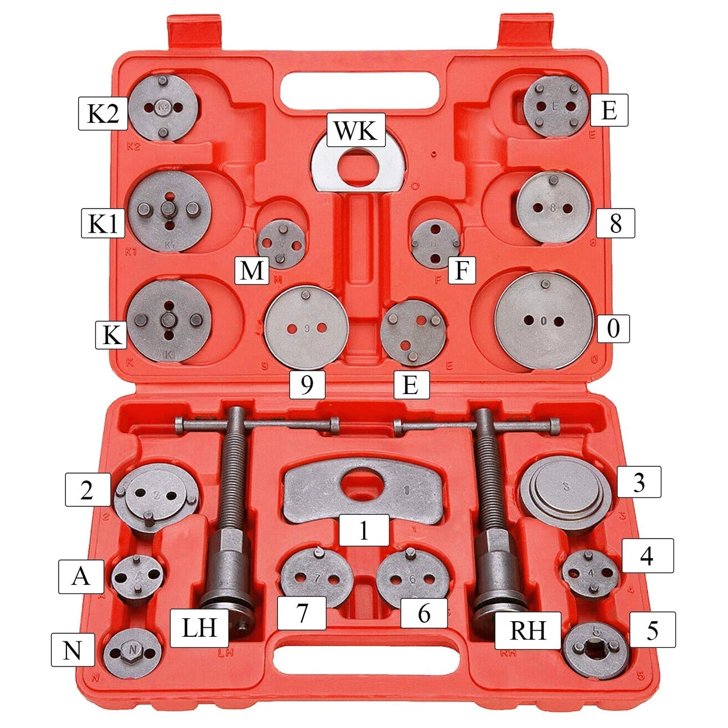 Universal Brake Caliper Reset Tool Set - 22 Pieces