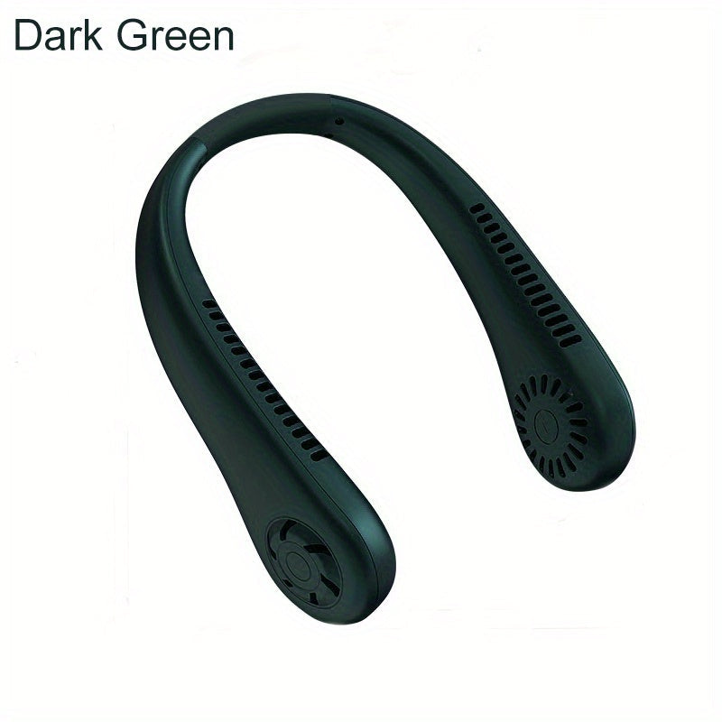 Rechargeable Neck Fan - Hands-Free, Leafless, USB Powered - Ideal for Travel and Office