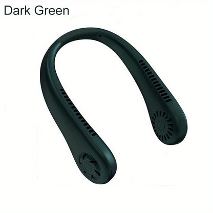 Rechargeable Neck Fan - Hands-Free, Leafless, USB Powered - Ideal for Travel and Office