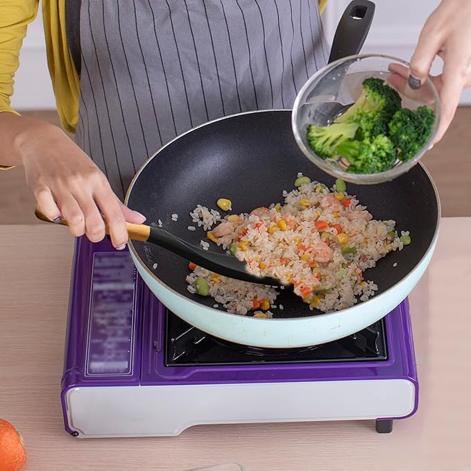 Versatile Cooking Spoon & Turner | Heat Resistant up to 230°C, BPA-Free Silicone | Gentle on Non-Stick Surfaces | 29×7 cm
