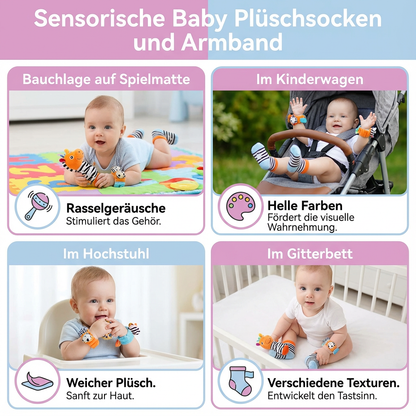 Sensory Plush Baby Socks and Bracelet
