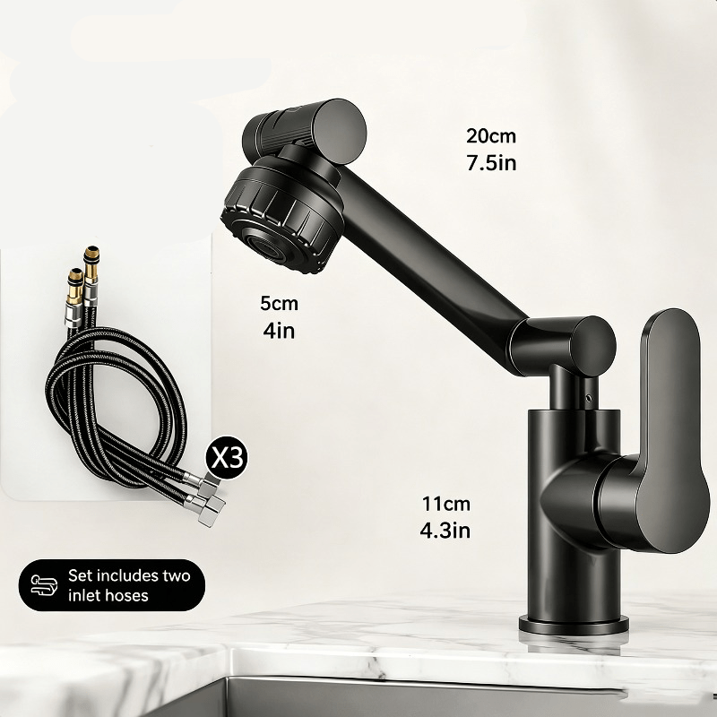 Rotating Faucet with Flexible Extension Arm – Universal Fit