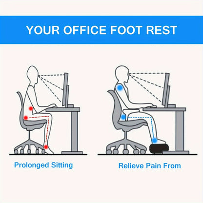 Adjustable Non-Slip Footrest with Memory Foam for Ergonomic Support