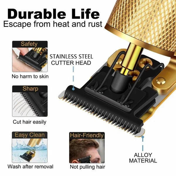 Wireless Hair Clipper with Zero Gap Trimming