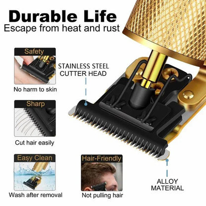 Wireless Hair Clipper with Zero Gap Trimming