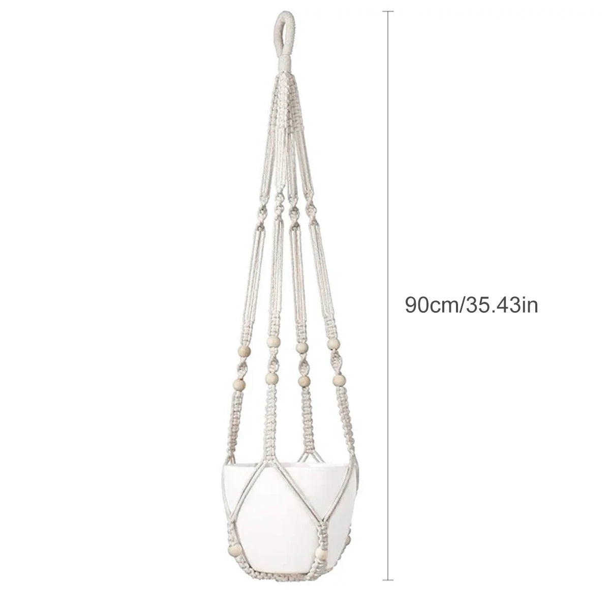 Macrame Plant Hanger – 90 cm Cotton for 3-12 Inch Pots – Boho Style