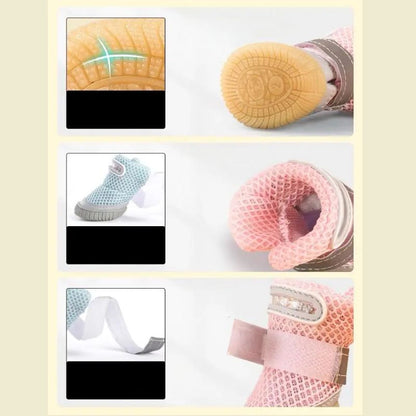 BrightPaw Light-Up Dog Booties - Set of 4 with Non-Slip Sole