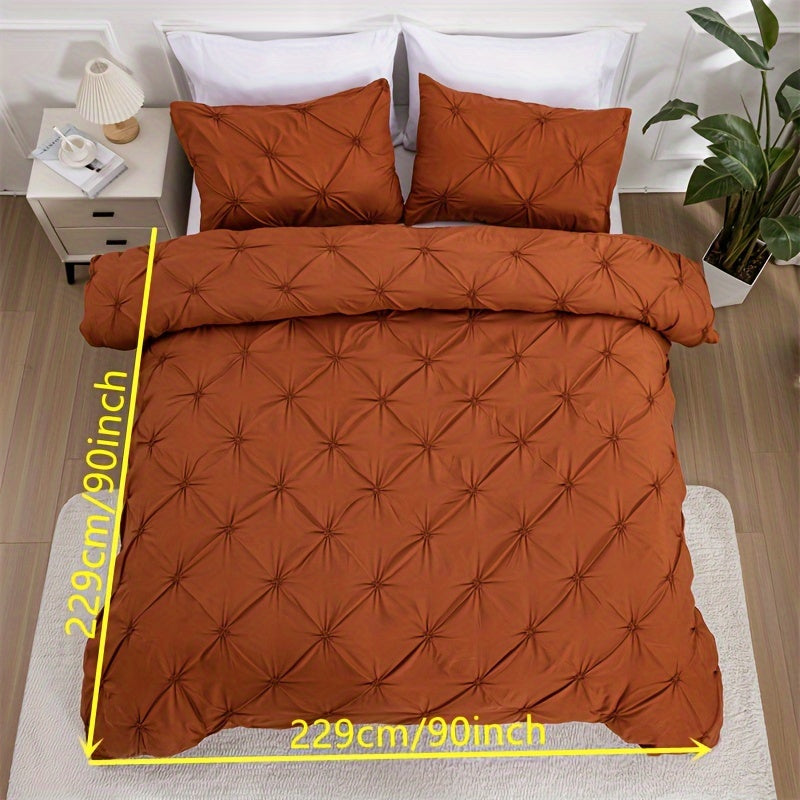 Pintuck Pattern White Quilt Cover Set