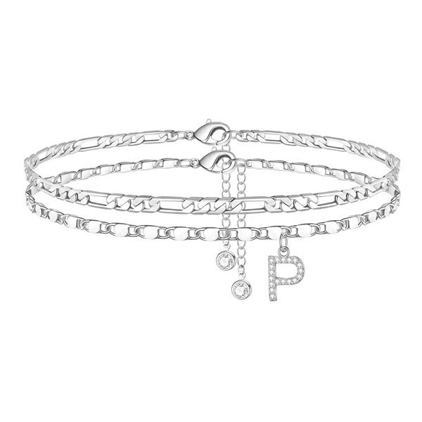 Customizable Layered Anklet | Adjustable & Hypoallergenic | Gold/Silver | 21.5 cm + 5 cm