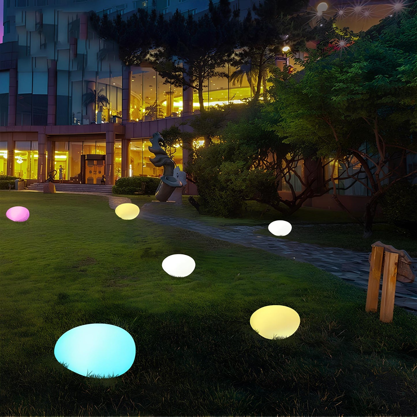 Garden Pathway and Landscape Decorative Solar LED Cobblestone Light