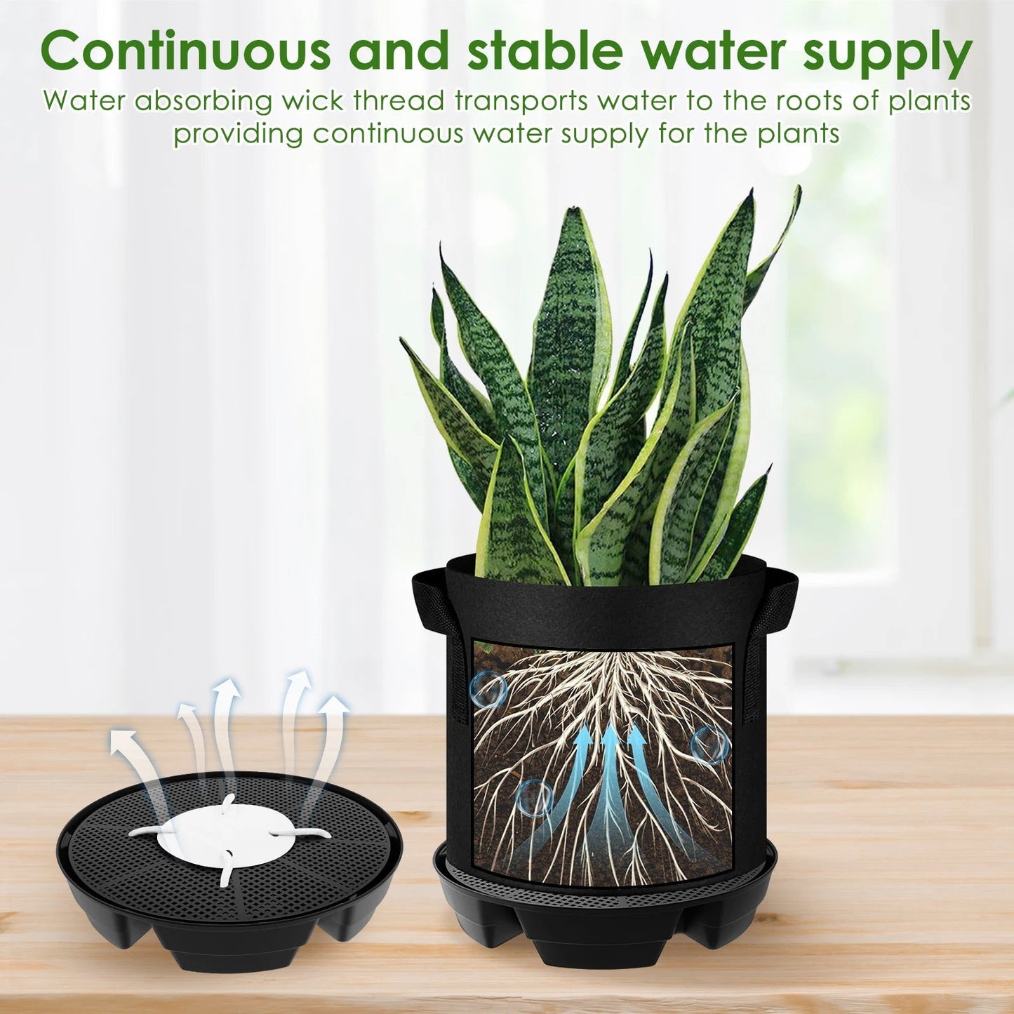 Self-Watering Plant Saucer Set | 2.8L Reservoir Capacity | Pack of 4