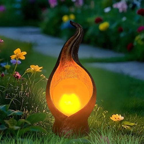 Solar Garden Lamp with Flame Design