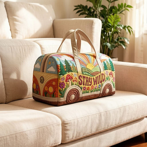 Vintage-Inspired Travel Tote Bag with Bohemian Flair