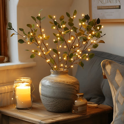 Natural Olive Branch LED Lamp for Ambient Lighting – EverLeaf Light