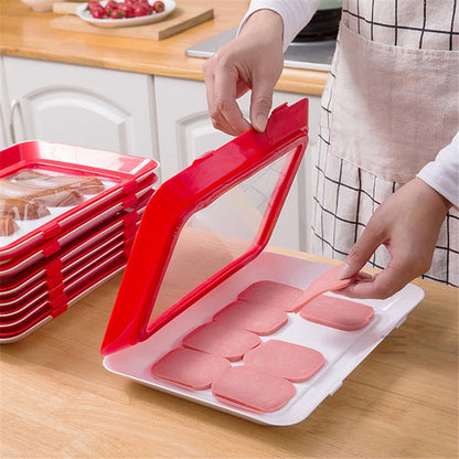 Set of 6 Vacuum-Sealed Food Storage Trays for Freshness