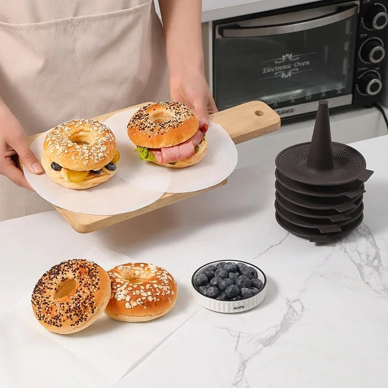 Set of 6 Flexible Silicone Molds for Baking Donuts and Pastries