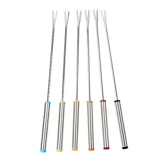 Elegant 6-Piece Stainless Steel Dessert Fork Set for All Occasions