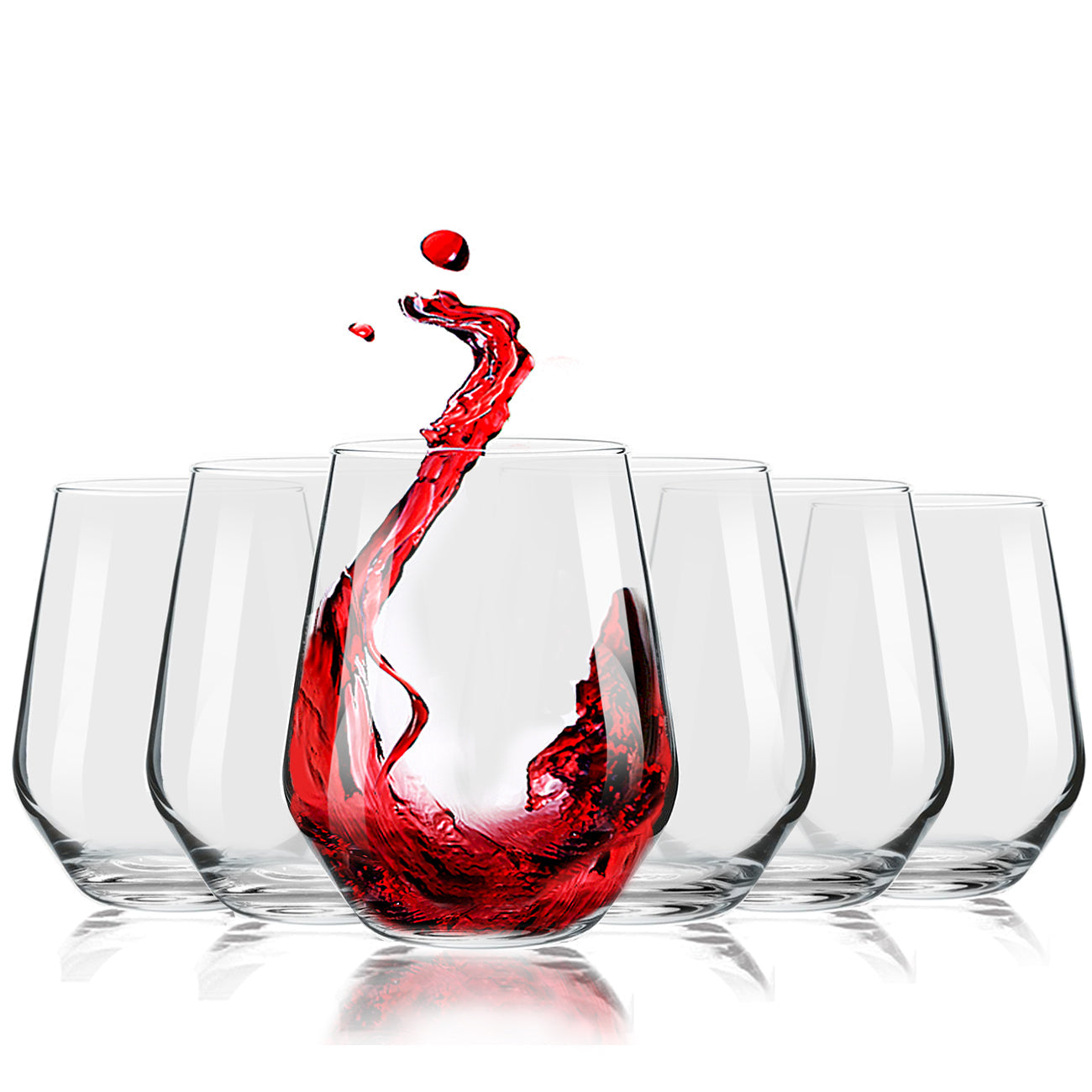 Set of 6 Stemless Wine Tumblers