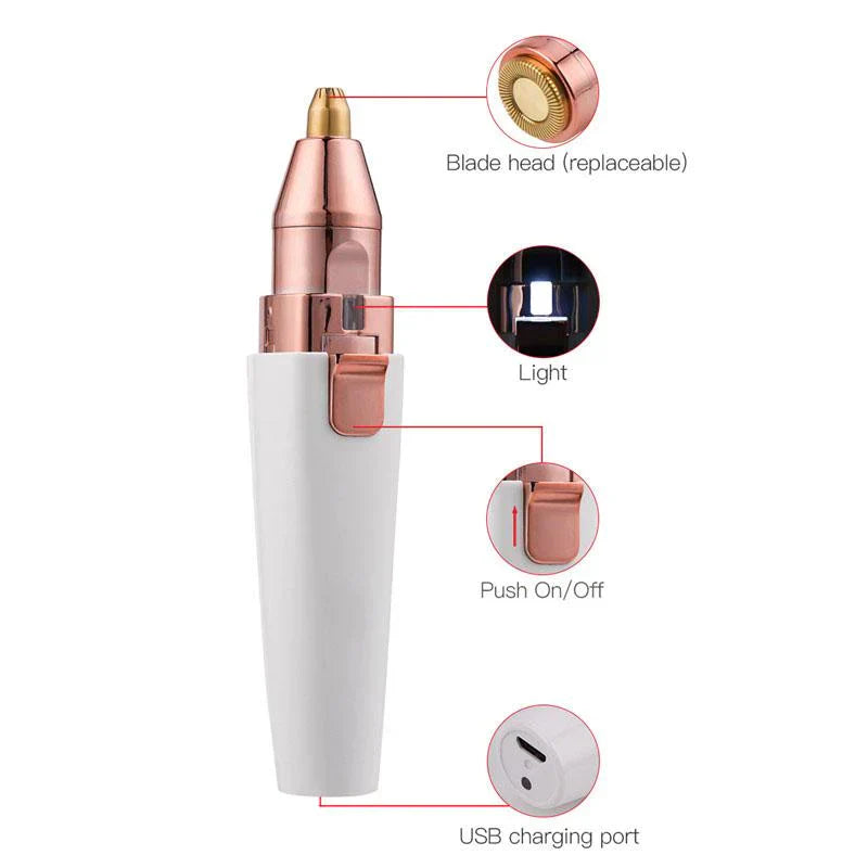 Dual-Function Hair Remover with Illuminated Precision