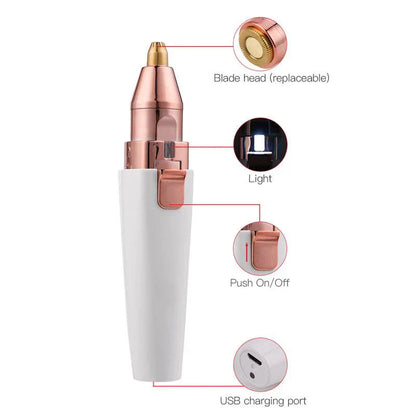 Dual-Function Hair Remover with Illuminated Precision