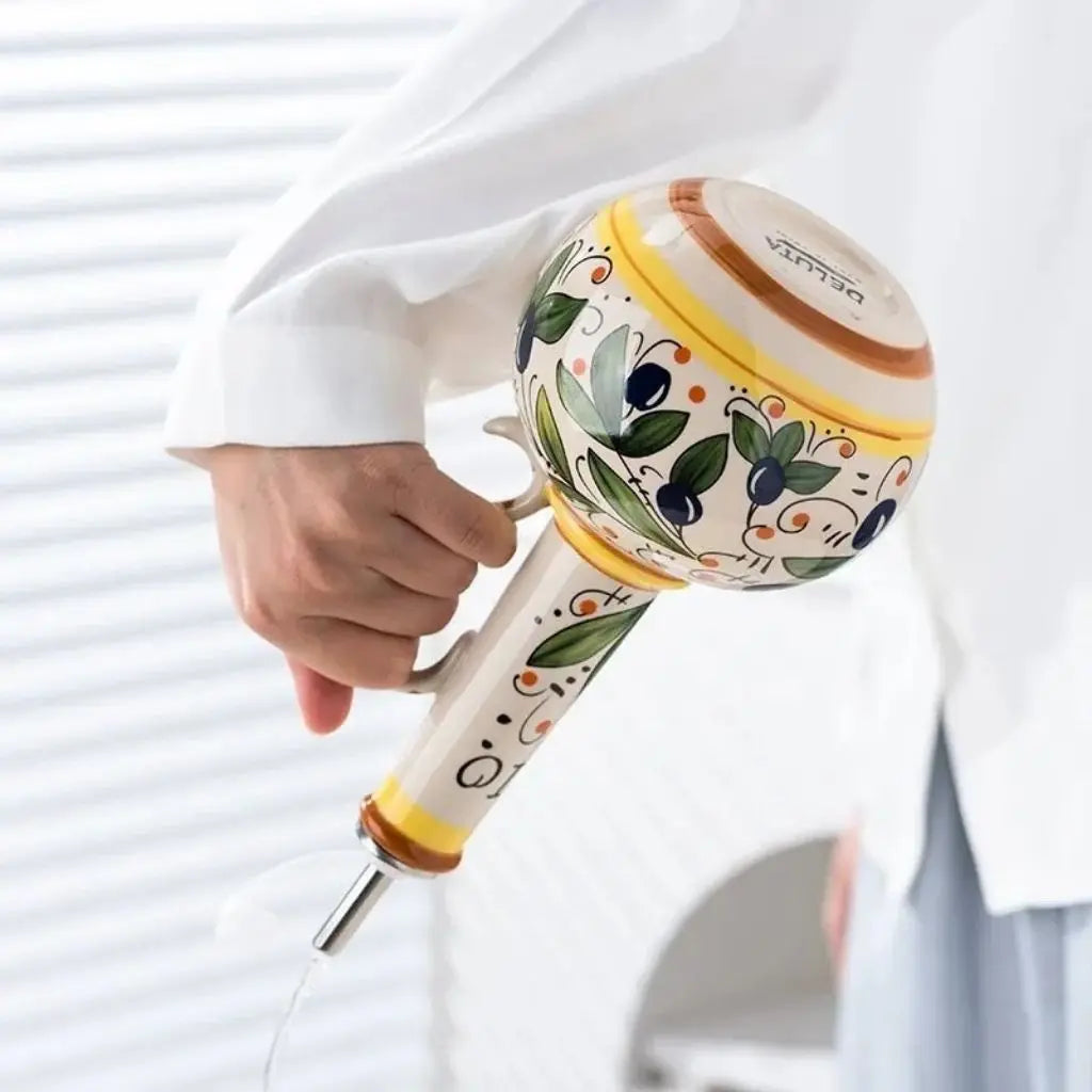Olive Oil and Vinegar Dispenser Bottles in Tuscan Ceramic Design