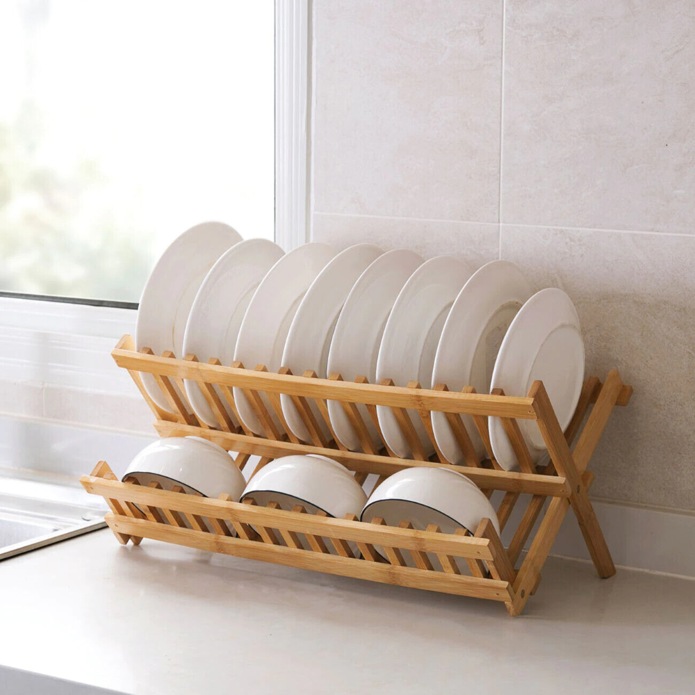 Vertical Compartment Bamboo Drying Rack