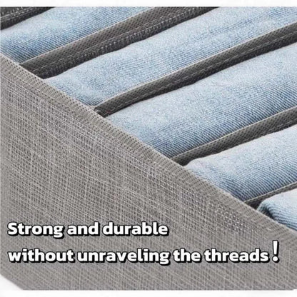Foldable Clothes Organizer with 7-9 Compartments | Breathable Mesh Storage for Jeans & T-Shirts