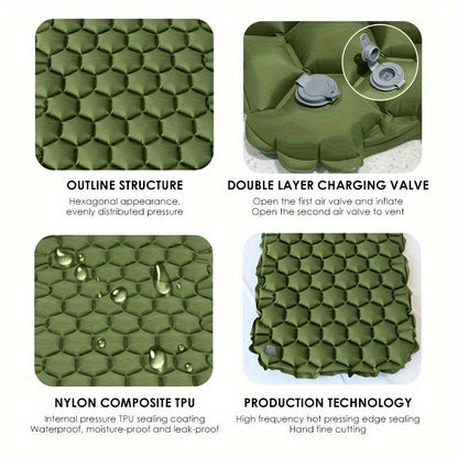 Inflatable Sleeping Mat – Lightweight & Compact with Honeycomb Design & Water-Resistant