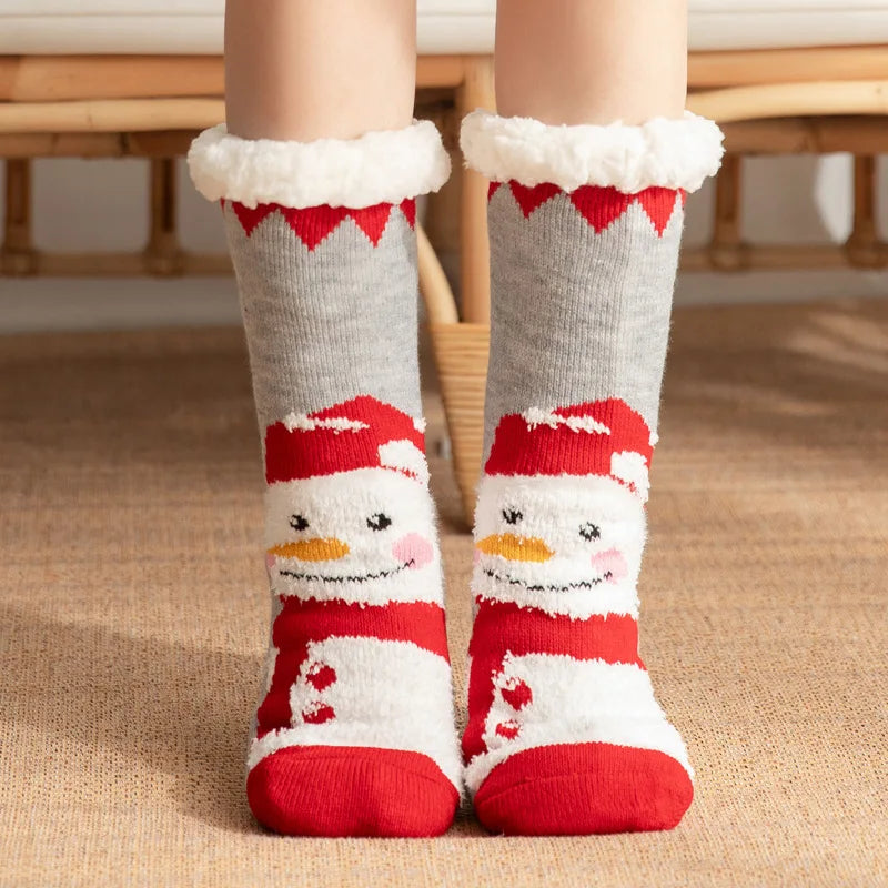 Women's Cozy Winter Socks – Soft, Warm & Non-Slip | Penguin, Reindeer & Bear Designs | Perfect Christmas Gift