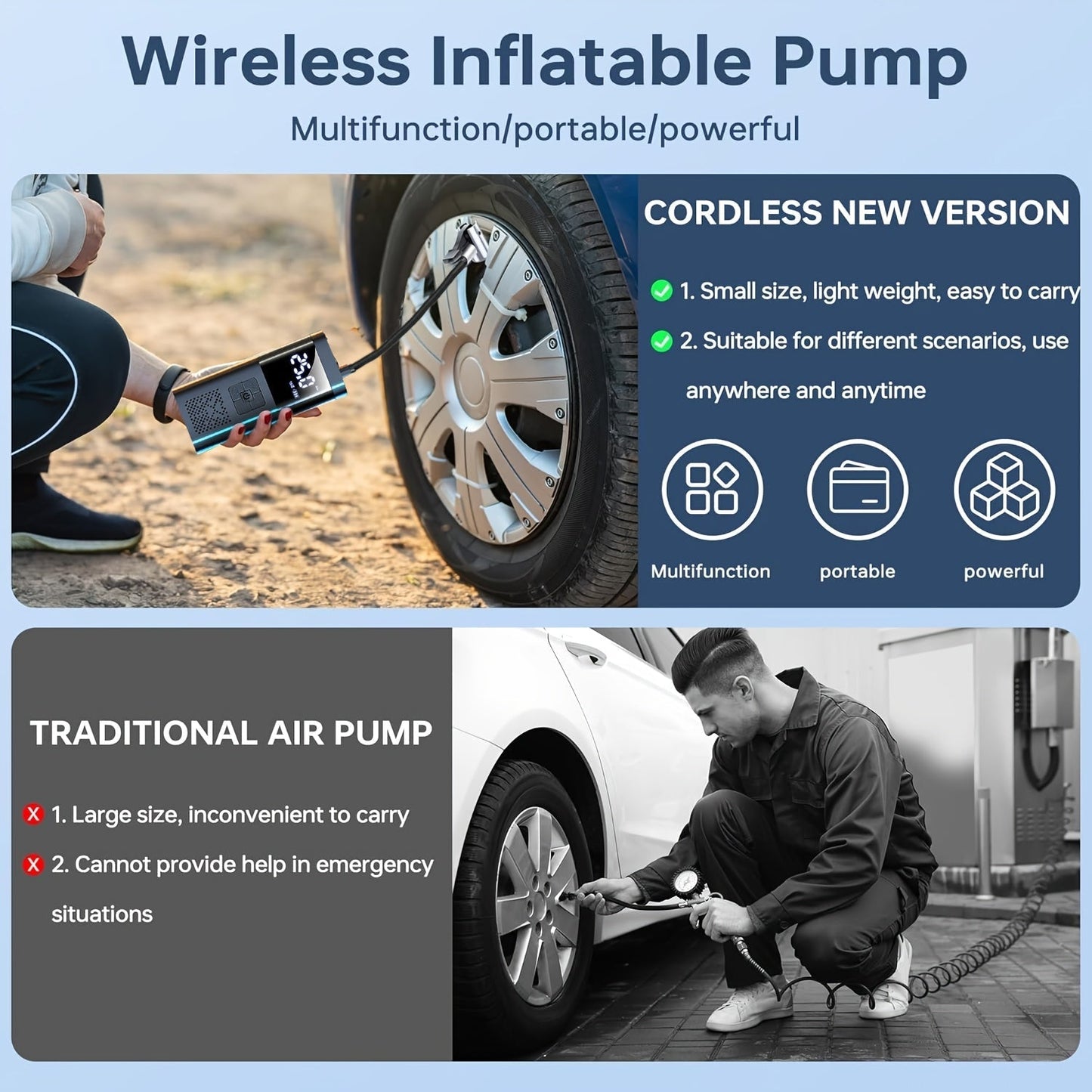 Portable Compressor for Car, Bicycle & Sports Ball