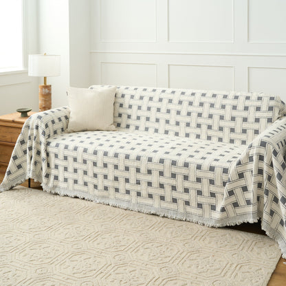 Cozy Throw Blanket – Soft Crosshatch Chenille Sofa Protector