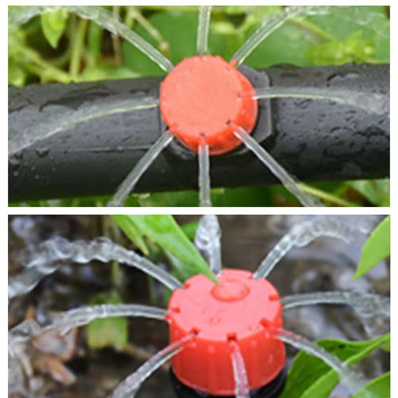 Adjustable 360° Drip Irrigation Emitters with 8 Nozzles