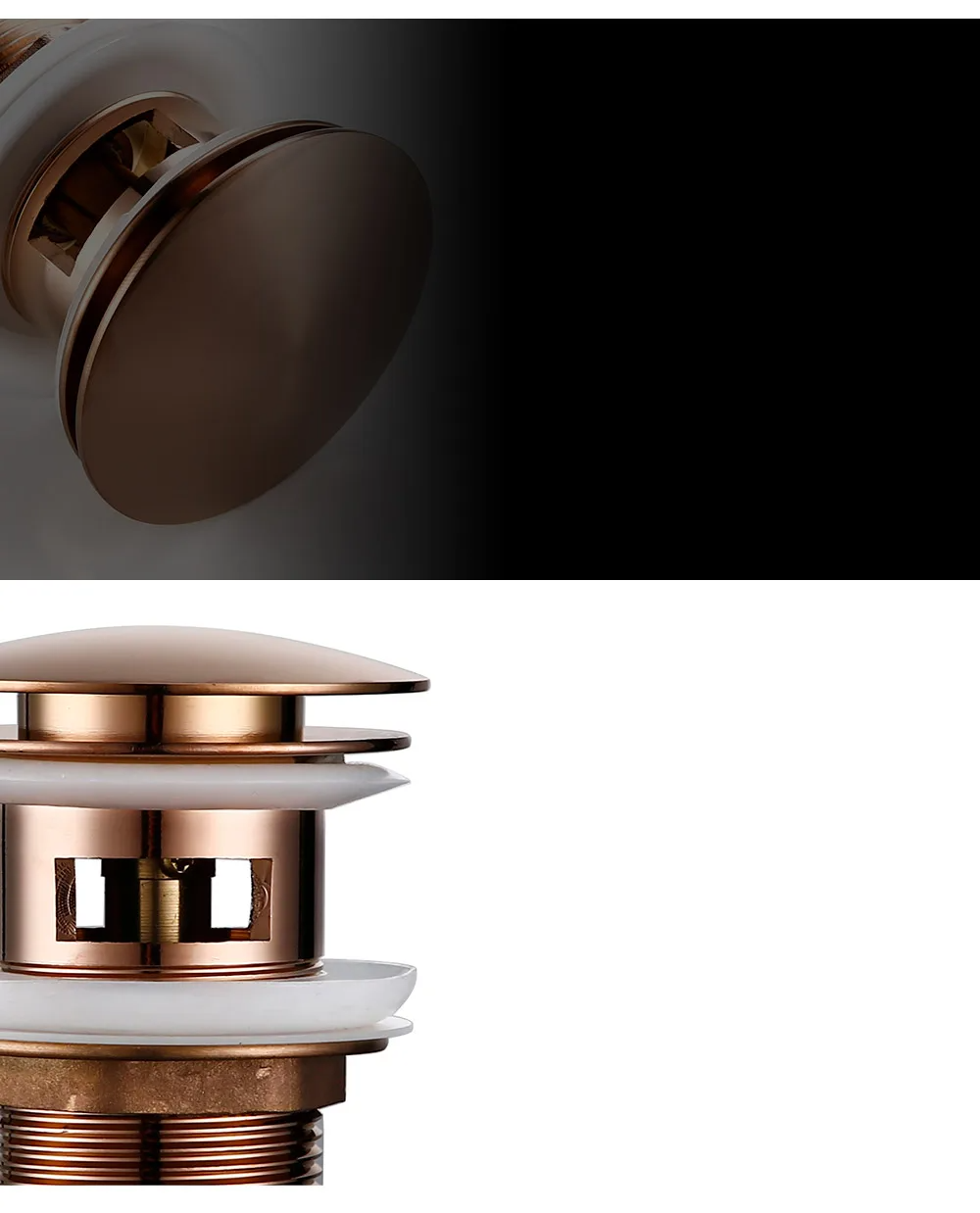 Rose Gold Sink Drain Valve - Taalita Style