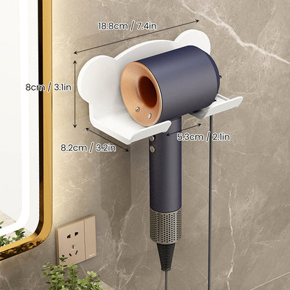 Wall-Mounted Holder for Hair Dryer in Bathroom