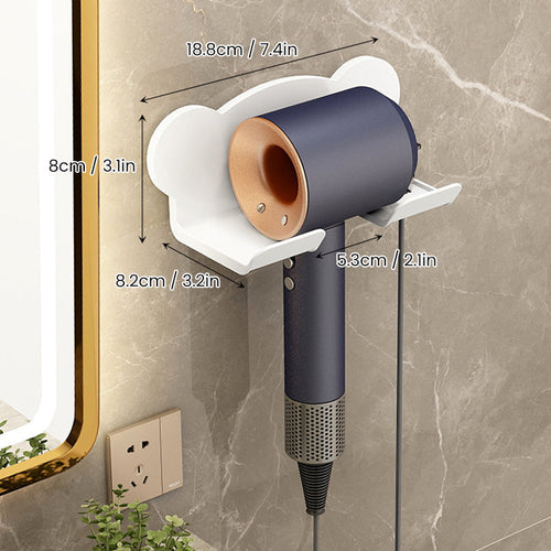 Wall-Mounted Holder for Hair Dryer in Bathroom