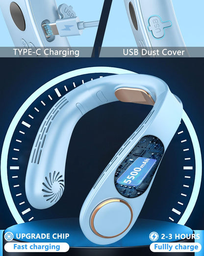 Bladeless Neck Fan with Cooling Plate and LED Display – Neck Cooler Pro