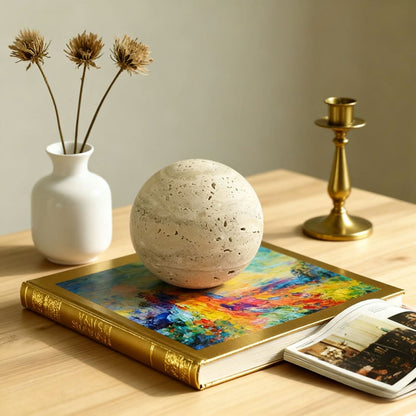 Elegant Natural Stone Sphere for Timeless Home Styling