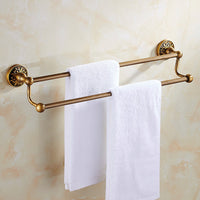 Double rod towel rack