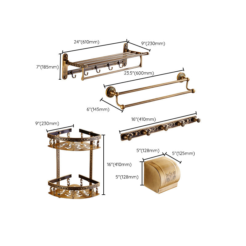 Brass Bathroom Hardware Set – Traditional Accessory Fixtures