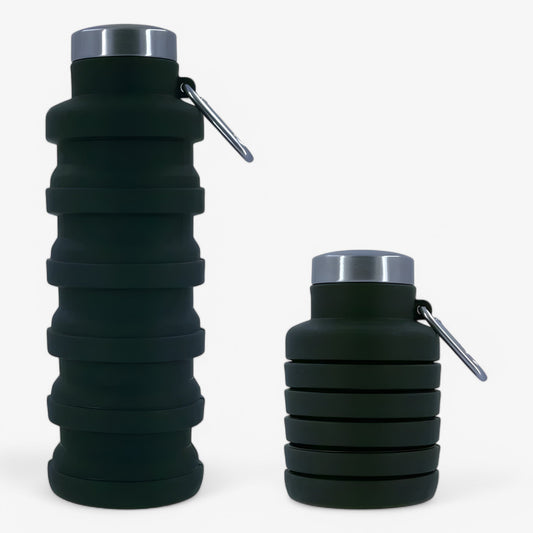 Collapsible Silicone Water Bottle - 500 ml - Black