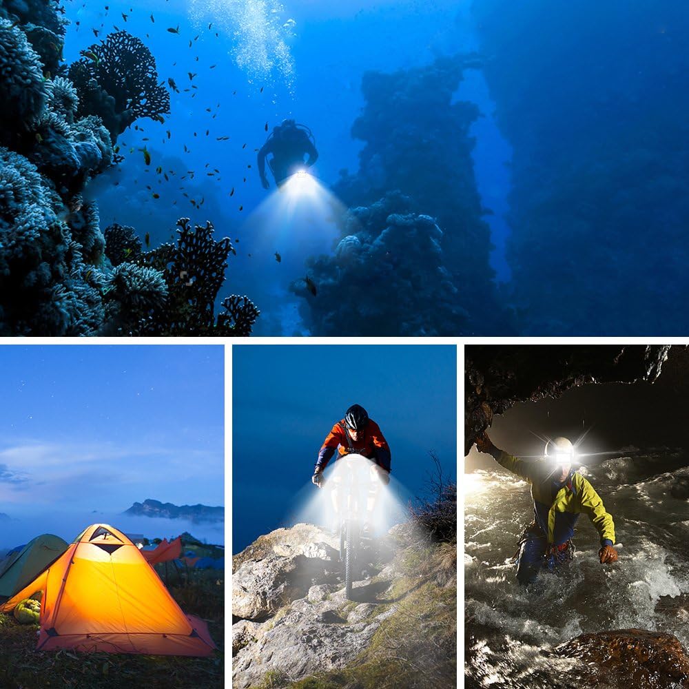 AquaBeam Pro Underwater LED Light - 84 High-Power Dimmable LEDs, Waterproof to 164ft for Action Cameras