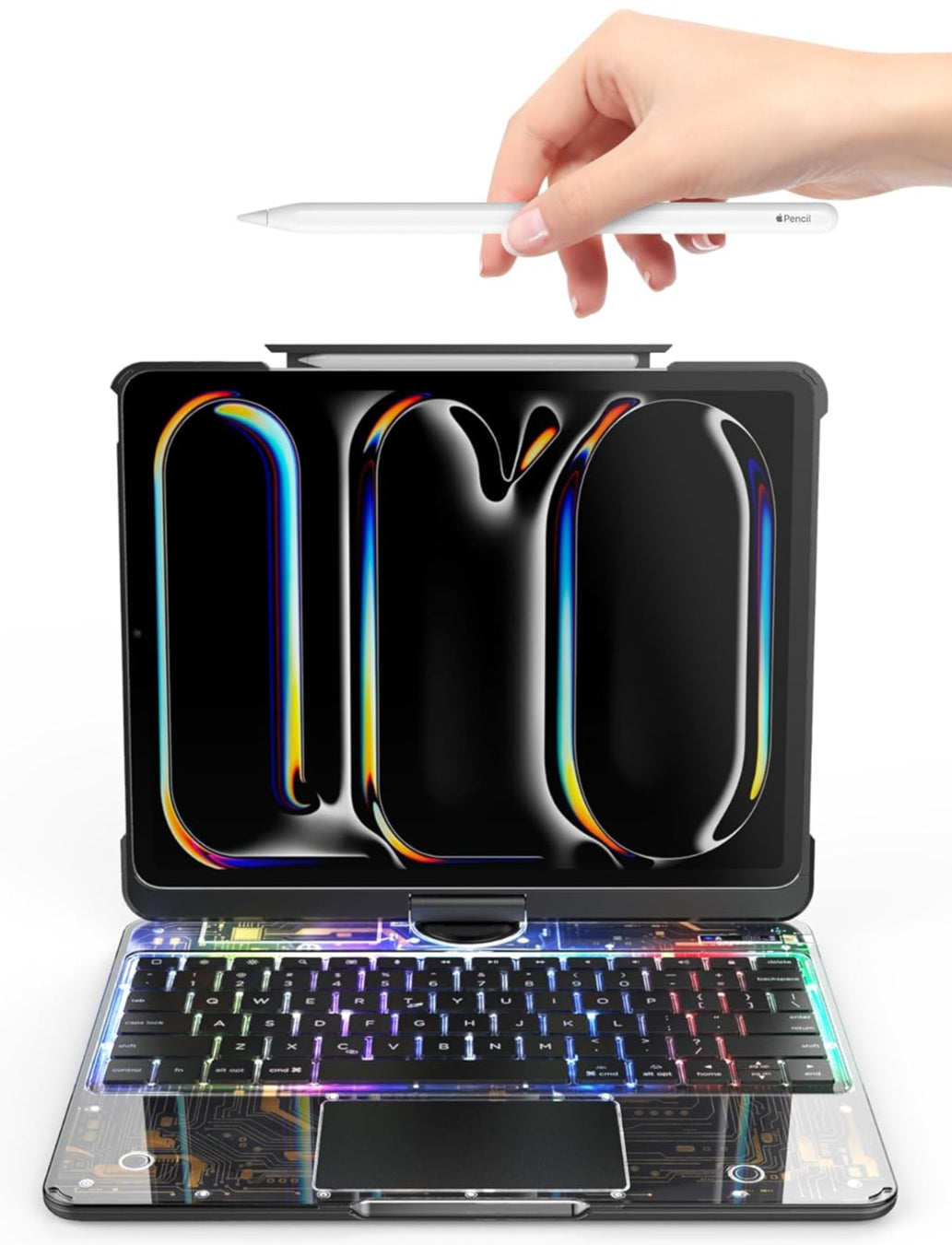 Versatile 360° iPad Keyboard Protector with TrackPad