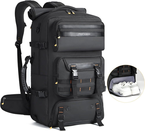 50L Versatile Travel Backpack with Shoe Compartment & USB Charger