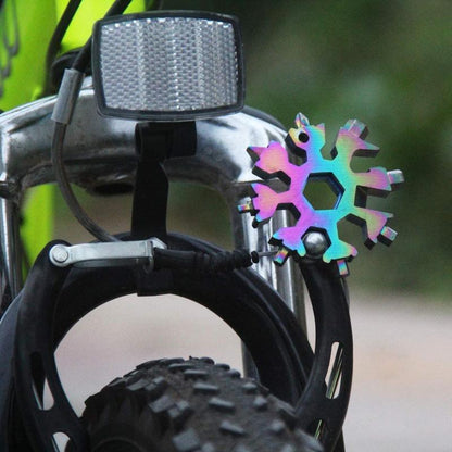 Compact 18-in-1 Stainless Steel Snowflake Multi-Tool