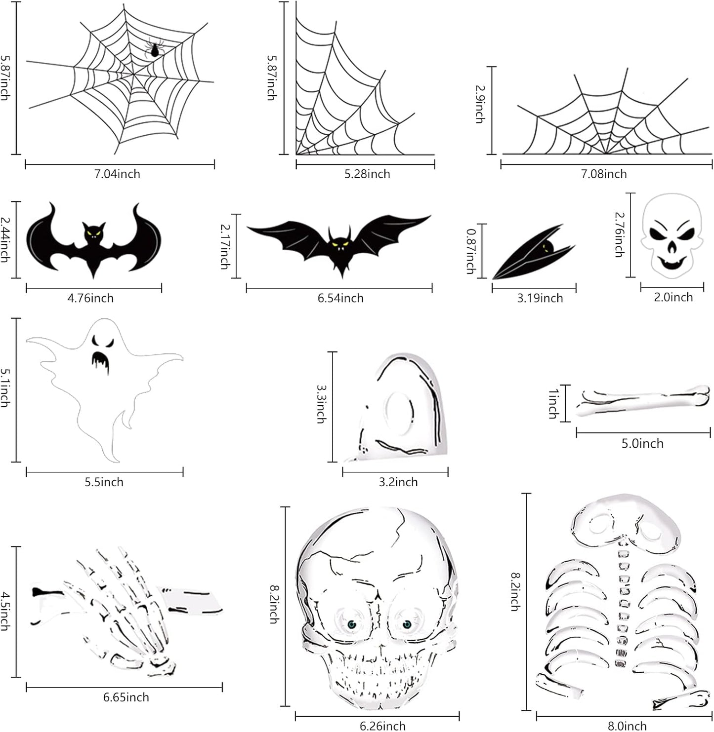 140-Piece Spooky Window Stickers for Halloween Fun
